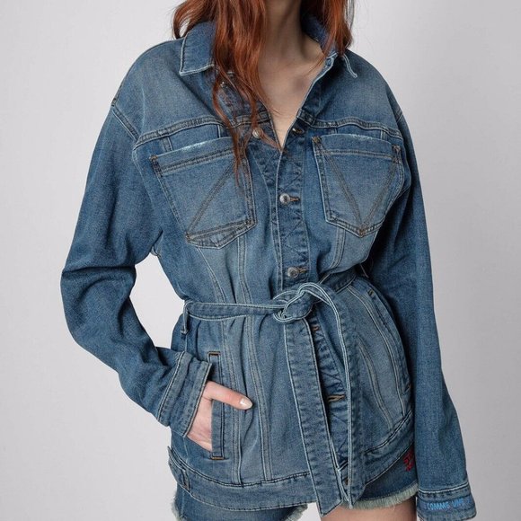 Zadig & Voltaire Kiome Denim Eco Boss Jacket - NEW WITH TAGS - Picture 1 of 4